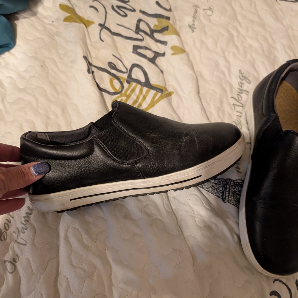 Birkenstock Black Leather Slip-On Loafers